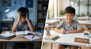 Hãy luôn bên cạnh khi con gặp khó khăn trong việc học.