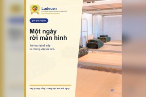 Học viên Ladecen tự lập gấp chăn màn và dọn dẹp phòng ngủ vào buổi sáng