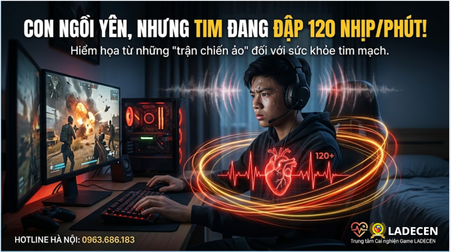 Chơi game cảm giác mạnh liên tục khiến nhịp tim của con loạn nhịp