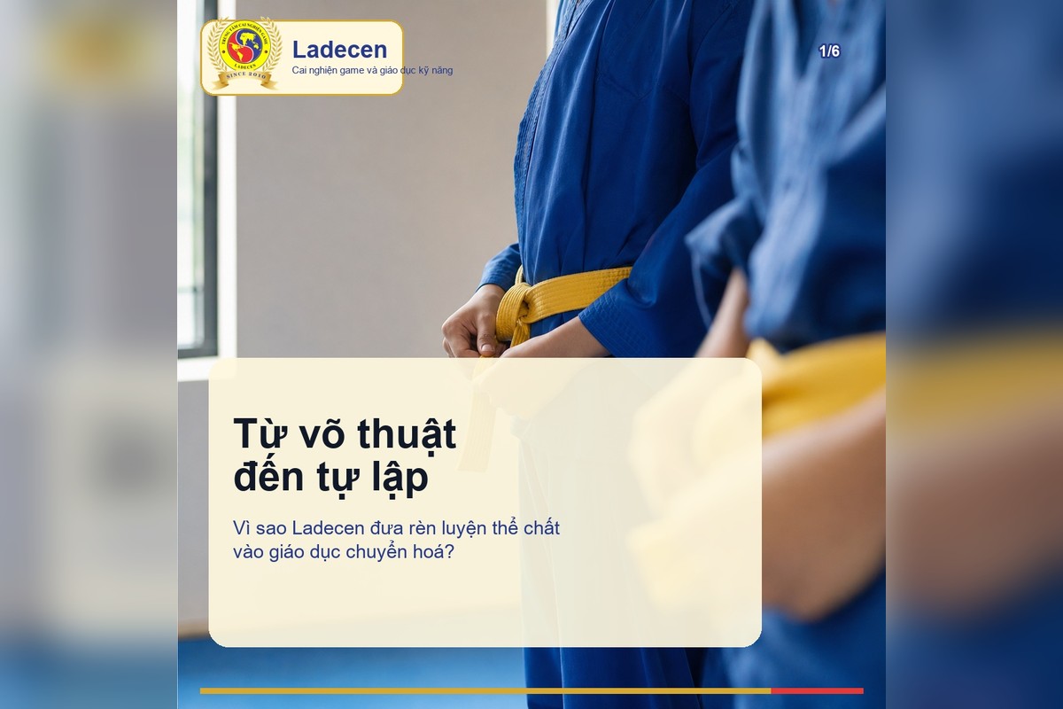 Học viên Ladecen luyện Vovinam trên sân tập để rèn kỷ luật và tính tự lập