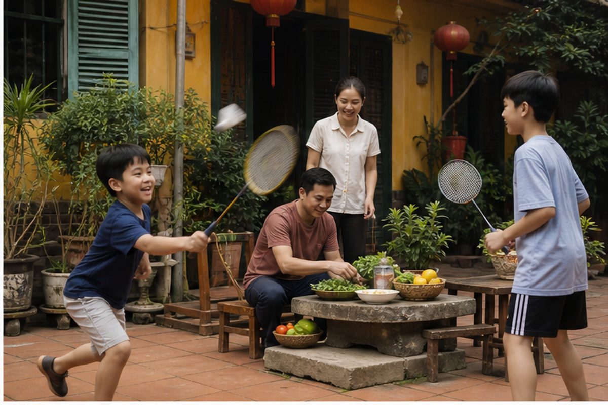 Gia dinh thuc hanh giai phap trong bai: Biến sở thích chơi game thành kỹ năng công nghệ tích cực