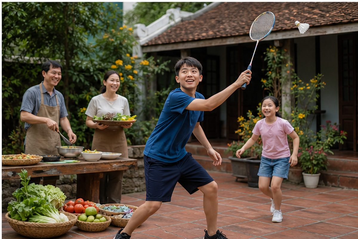 Gia dinh thuc hanh giai phap trong bai: Cách tạo động lực để con vận động và giao tiếp nhiều hơn
